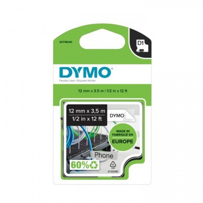 Nastro DYMO laminato nero su bianco S0718040 16957 12mm x 3,5m, -Nylon-D1