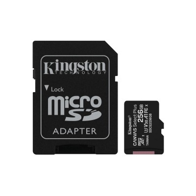 Micro SDXC Kingston 256GB Canvas Select Plus + Adattatore SDCS2 256GB