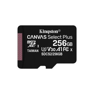 Micro SDXC Kingston 256GB Canvas Select Plus + Adattatore SDCS2 256GB