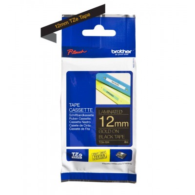 Nastro Brother Laminato Dorato Su Bianco TZe-334 TZ-334 12mm x 8m