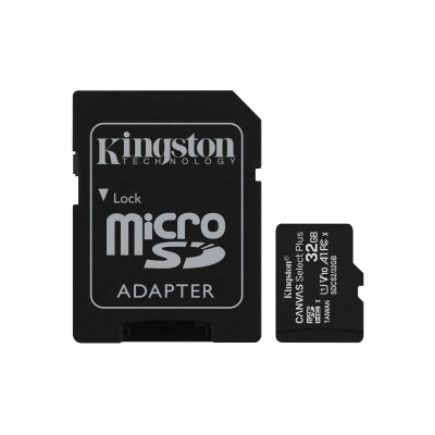 Micro SDHC Kingston 32GB  Canvas Select Plus + Adattatore SDCS2 32GB