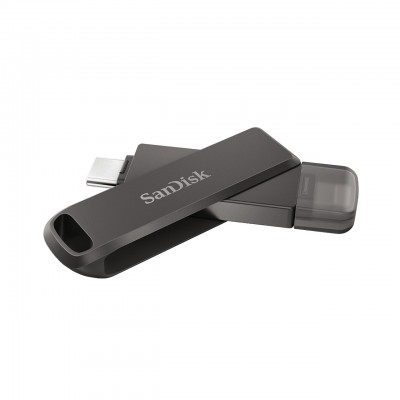 Pendrive SanDisk iXpand 64 GB USB Type-C Lightning 3.2 Nero Pendrive SanDisk iXpand 64 GB USB Type-C Lightning 3.2 Nero
