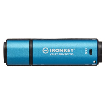 Pendrive Kingston IronKey Vault Privacy 50 8 GB USB A 3.2 blu nero