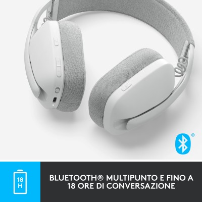 Cuffie Logitech Zone Vibe 100 Bluetooth Bianco