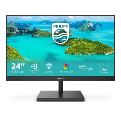 Monitor Philips 245E1S 00 24'' QHD AMD Free-Sync 75 Hz Nero