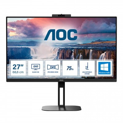 Monitor AOC Q27V5CW BK 27'' QHD IPS HDMI DisplayPort FreeSync LED Nero