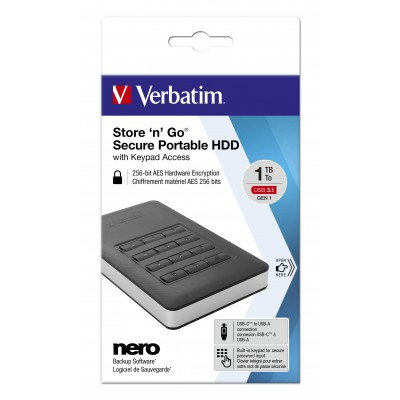 HDD esterno Verbatim Store 'n' Go Secure 1 TB