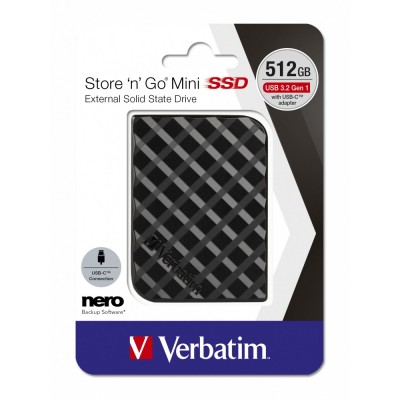 SSD Esterno Verbatim Store 'n' Go Mini 512 GB USB-C 3.2 Gen 1 5 Gbit s