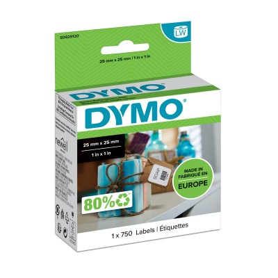 Etichette DYMO S0929120 S0929120 , 25x25mm, bianco, 1x750