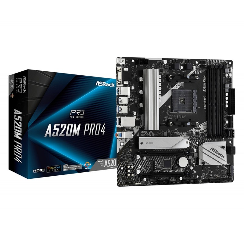 Scheda Madre AMD Asrock A520M Pro4 AM4 Micro-ATX