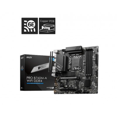 Scheda Madre MSI PRO B760M-A WIFI DDR4 LGA 1700 Micro-ATX Scheda Madre MSI PRO B760M-A WIFI DDR4 LGA 1700 Micro-ATX