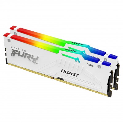 Ram KINGSTON FURY BEAST DDR5 5600MHz 64GB (2x32) RGB XMP 3.0 EXPO CL36 BIANCO