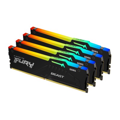 Ram KINGSTON FURY BEAST DDR5 5600MHz 128GB (4x32) RGB XMP 3.0 CL40 NERO