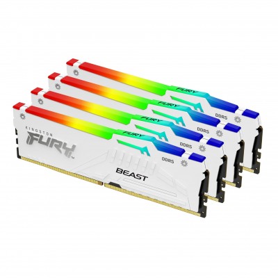 Ram KINGSTON FURY BEAST DDR5 5200MHz 64GB (4x16) RGB XMP 3.0 CL40 BIANCO