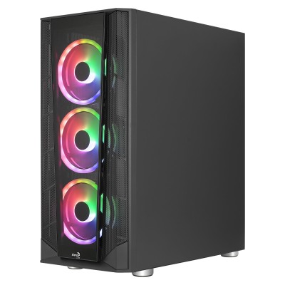 Case Aerocool Prism ARGB Midi-Tower Vetro temperato nero