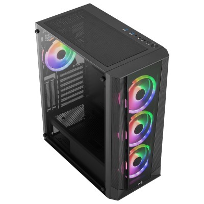 Case Aerocool Prism ARGB Midi-Tower Vetro temperato nero