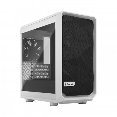 Case Fractal Design Meshify 2 Mini White TG Clear Tint Bianco Midi Tower Vetro Temperato Micro ATX