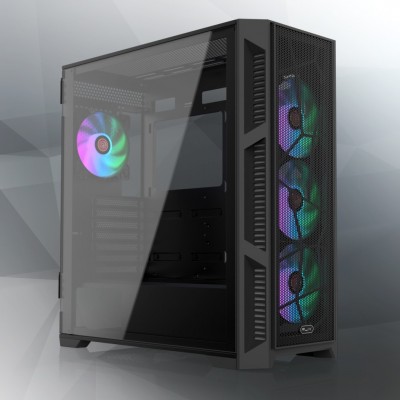 Case Raijintek PONOS Ultra Mesh Midi-Tower Vetro Temperato Nero