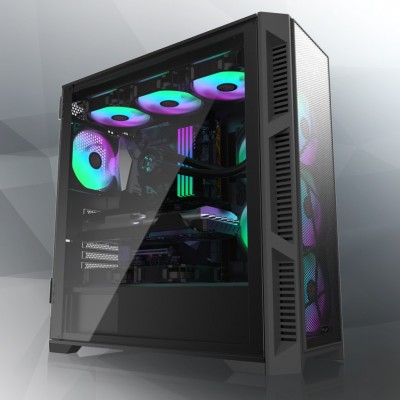 Case Raijintek PONOS Ultra Mesh Midi-Tower Vetro Temperato Nero