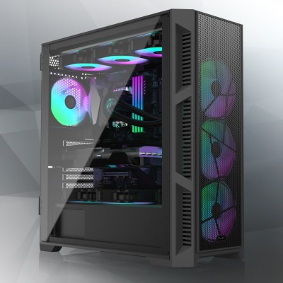 Case Raijintek PONOS Ultra Mesh Midi-Tower Vetro Temperato Nero