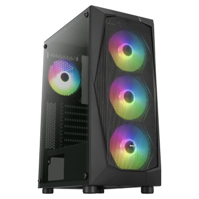 Case Aerocool Falcon V2 Midi-Tower Vetro Temperato Nero