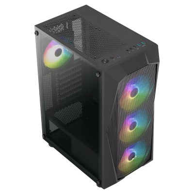 Case Aerocool Falcon V2 Midi-Tower Vetro Temperato Nero