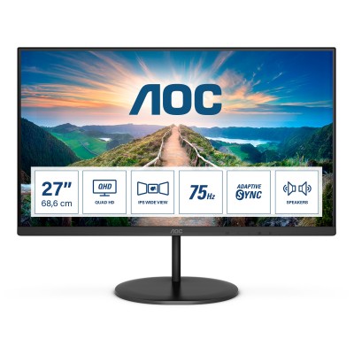 Monitor AOC Q27V4EA 27'' QHD IPS 75 Hz Adaptive-Sync LED Nero