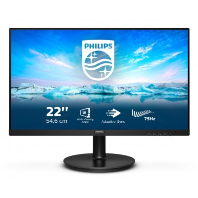 Monitor Philips 222V8LA 00 22'' FullHD 75Hz Adaptive-Sync LED Nero