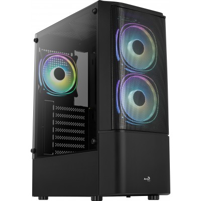 Case Aerocool Quantum Mesh-G-BK-v3 Midi-Tower RGB Ventro Temperato Nero