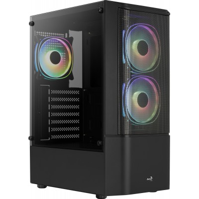 Case Aerocool Quantum Mesh-G-BK-v3 Midi-Tower RGB Ventro Temperato Nero