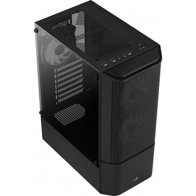 Case Aerocool Quantum Mesh-G-BK-v3 Midi-Tower RGB Ventro Temperato Nero