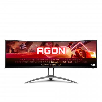 Monitor AOC AGON AG493QCX 49'' DFHD VA HDR NVIDIA G-Sync Nero Grigio