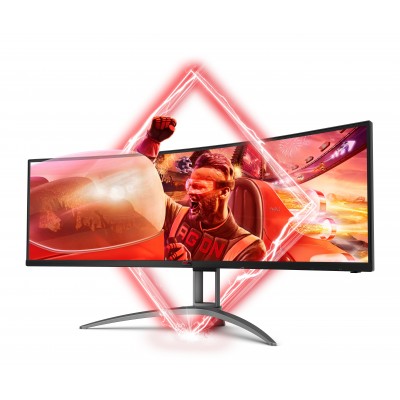 Monitor AOC AGON AG493QCX 49'' DFHD VA HDR NVIDIA G-Sync Nero Grigio