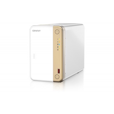 NAS Server QNAP TS-262-4G Tower - Intel® Celeron® - N4505 - Gold - Weiß