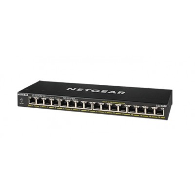 Switch NETGEAR GS316PP Non gestito Gigabit Ethernet 10 100 1000 Supporto Power over Ethernet (PoE) Nero