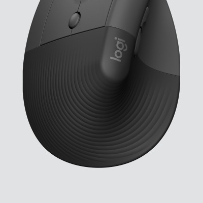 Mouse Logitech Lift for Business wireless ergonomico in grafite a sinistra