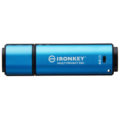 Pendrive Kingston IronKey Vault Privacy 50 64 GB USB C 3.2 blu nero