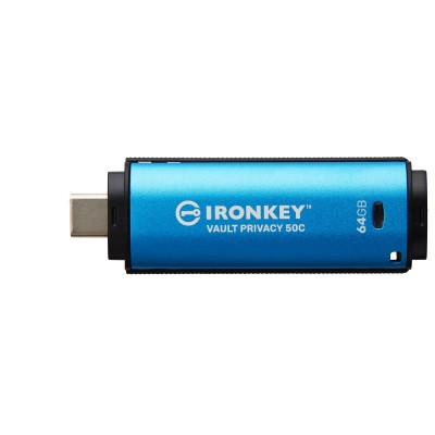 Pendrive Kingston IronKey Vault Privacy 50 64 GB USB C 3.2 blu nero