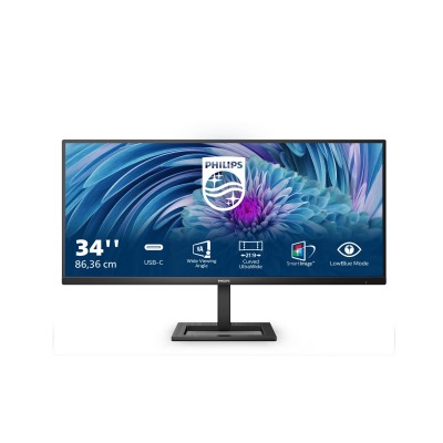 Monitor Philips 346E2LAE 00 34'' WQHD VA AMD Free-Sync USB HDMI DisplayPort USB-C LED Nero