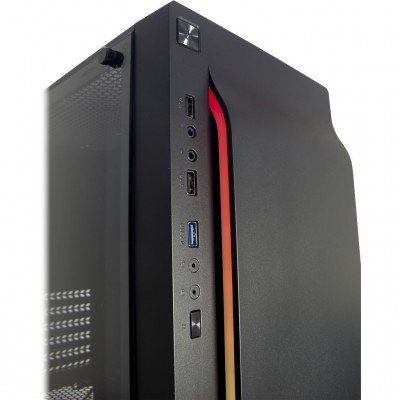 Case Inter Tech A-3411 Creek Midi-Tower RGB Vetro Temperato Nero