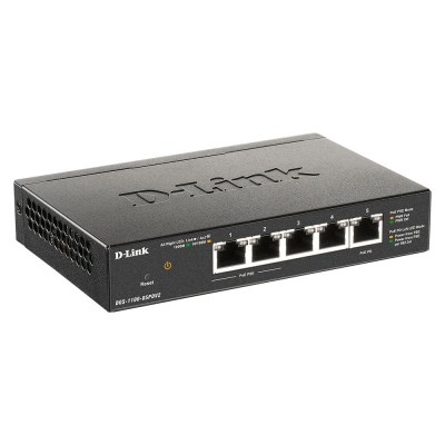 Switch D-Link  DGS-1100-05PDV2 Gigabit Ethernet 10 100 1000 Supporto Power over Ethernet (PoE) Nero