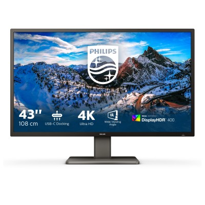 Monitor Philips 439P1 00 43'' UltraHD 4K VA HDR USB-C LED Nero