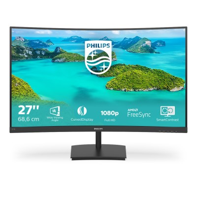 Monitor Philips 271E1SCA 00 27'' FullHD VA Curvo 75 Hz AMD Free-Sync Nero