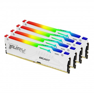 Ram KINGSTON FURY BEAST DDR5 5600MHz 128GB (4x32) RGB XMP 3.0 CL40 BIANCO