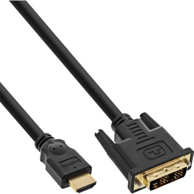 Cavo Adattatore da HDMI a DVI InLine ad alta velocità Nero 1 m