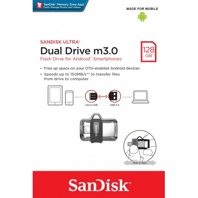 Pendrive SanDisk Ultra Dual USB Laufwerk m3.0 128 GB USB A 3.2