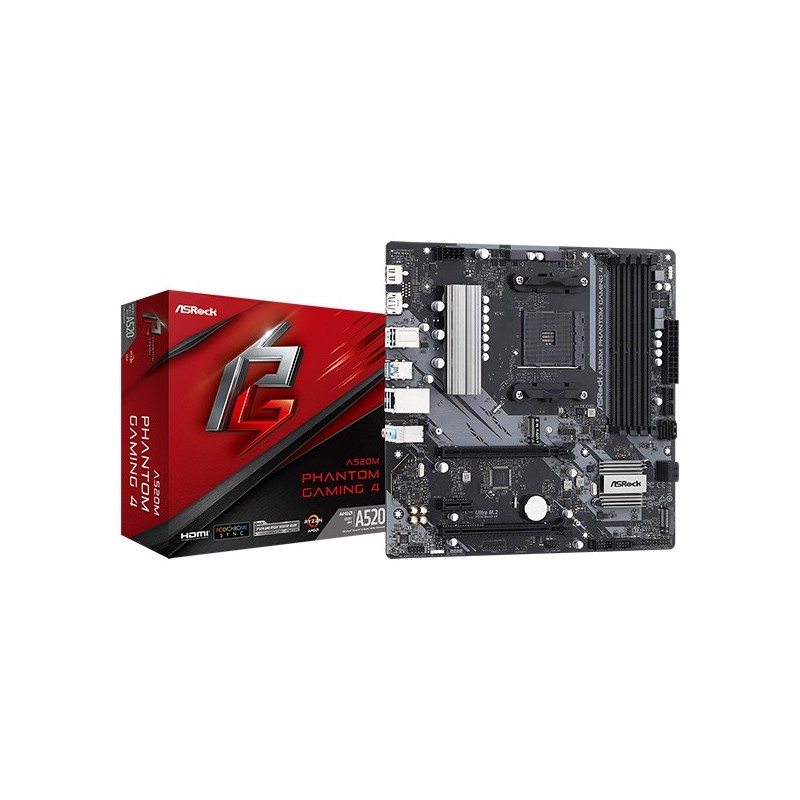 Scheda Madre AMD Asrock A520M Phantom Gaming 4 AM4 Micro-ATX