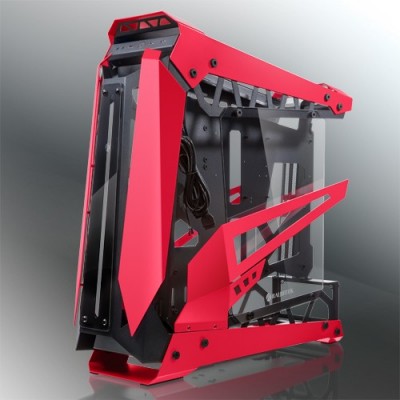 Case RAIJINTEK NYX PRO Showcase Big-Tower vetro temperato Nero rosso