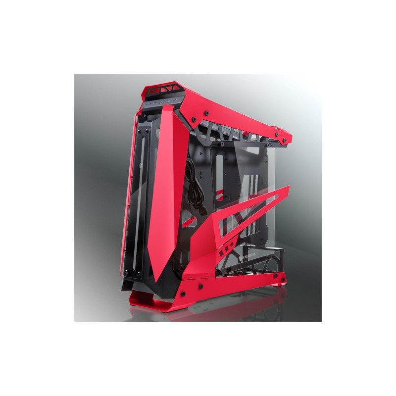 Case RAIJINTEK NYX PRO Showcase Big-Tower vetro temperato Nero rosso