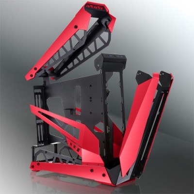 Case RAIJINTEK NYX PRO Showcase Big-Tower vetro temperato Nero rosso